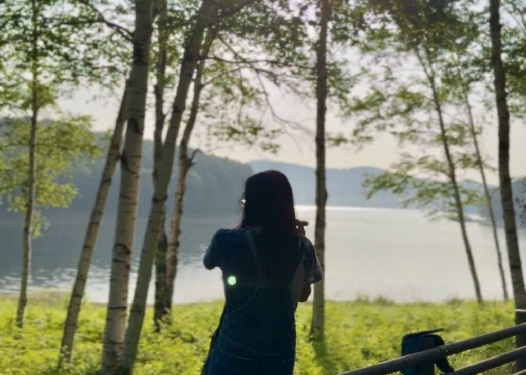 岩洞湖で龍笛